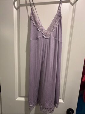 Victoria's Secret Lavender Lace Back Chemise Slip Nightgown XXL